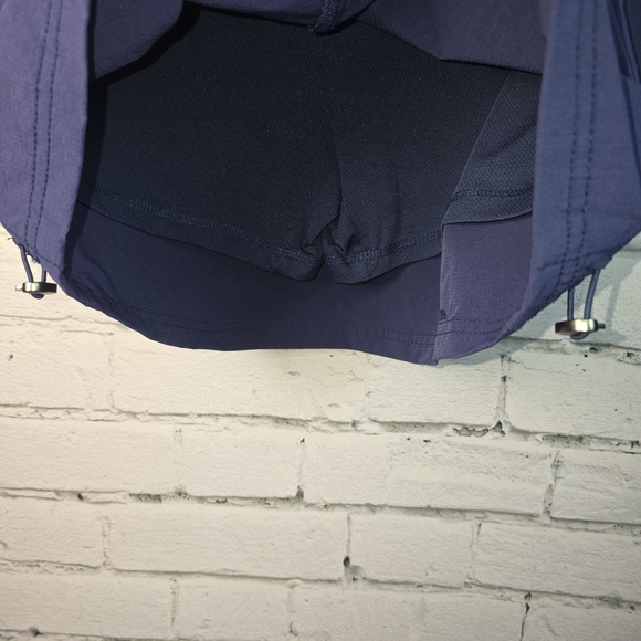 GreenTea Navy Mini SKORT SIZE SMALL SIDE ZIP POCKETS DRAW STRING WAIST - Picture 4 of 9